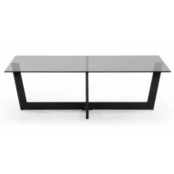 Table basse Plam 120 x 70 cm en verre noir