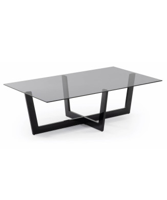 Table basse Plam 120 x 70 cm en verre noir