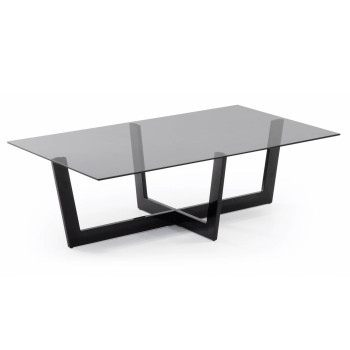 Table basse Plam 120 x 70 cm en verre noir