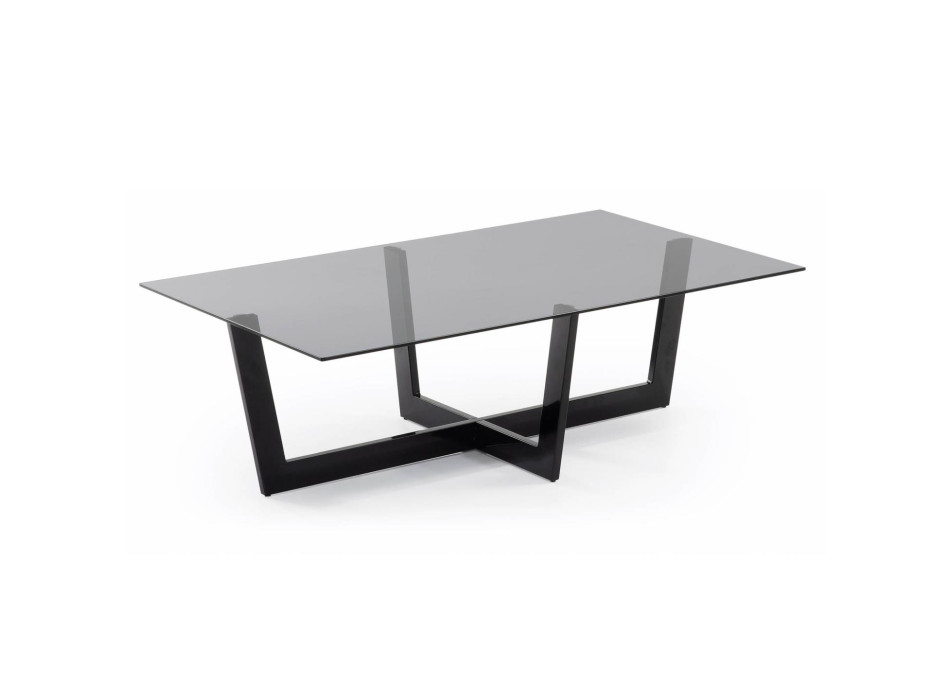 Table basse Plam 120 x 70 cm en verre noir