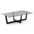 Table basse Plam 120 x 70 cm en verre noir