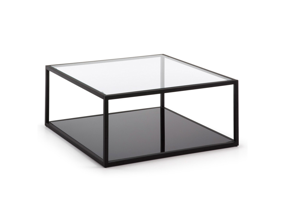 Table basse carrée Blackhill 80 x 80 cm, noire