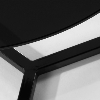 Table basse Raeam en verre trempé et acier finition noire