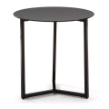Table basse Raeam en verre trempé et acier finition noire Ø 50 cm PROMO