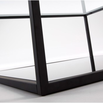 Tavolino rettangolare Blackhill 110 x 60 cm nerollo vetro nero trasparente