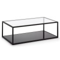 Table basse rectangulaire Blackhill 110 x 60 cm en verre noir transparent