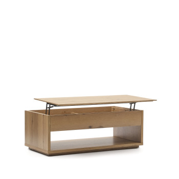 Table basse Alguema en placage chêne et finition naturelle 120 x 60 cm