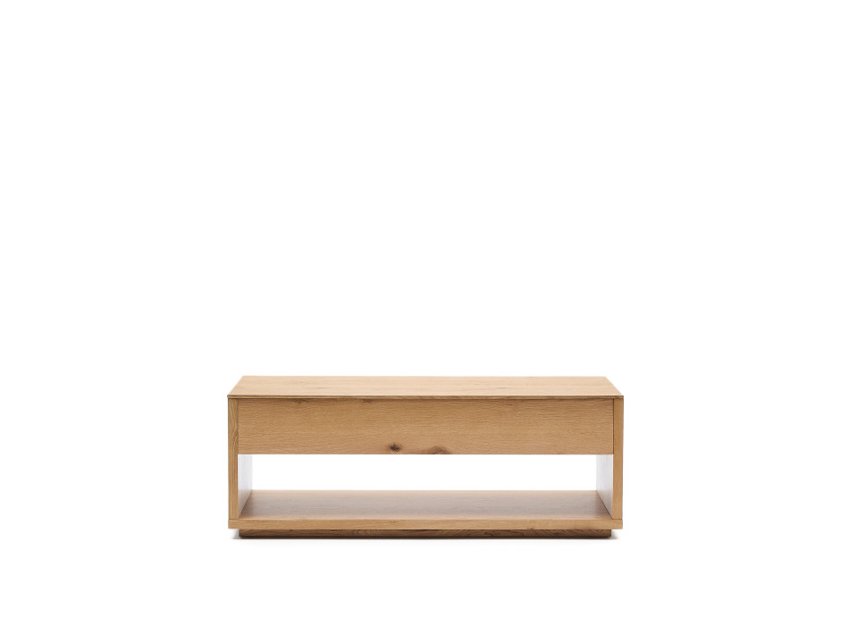 Table basse Alguema en placage de chêne et finition naturelle 120 x 60 cm