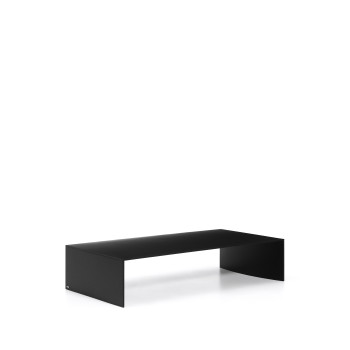 Table basse Litto, MDF laqué noir, 140 x 70 cm