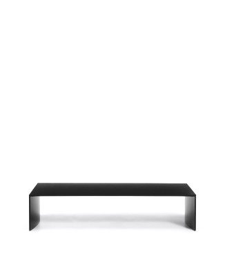 Table basse Litto, MDF laqué noir, 140 x 70 cm