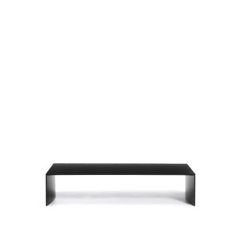 Table basse Litto, MDF laqué noir, 140 x 70 cm