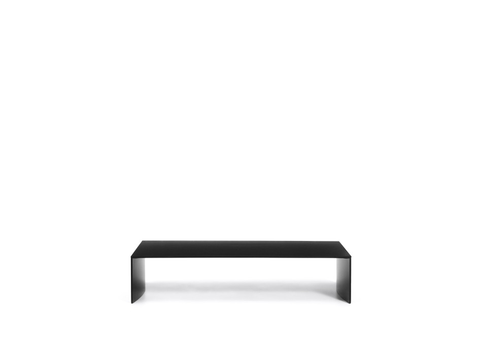 Table basse Litto, MDF laqué noir, 140 x 70 cm