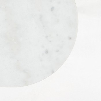 Table basse Sheffield en marbre blanc et pieds en acier finition dorée, Ø 43 cm