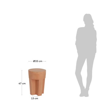 Table basse Vilena en terre cuite Ø 33 cm