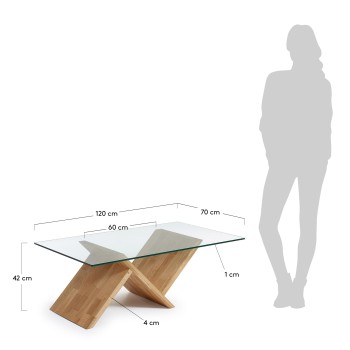 Table basse Waley 120 x 70 cm transparente