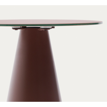 Table basse Wilshire en verre trempé et métal finition peinte en noir, Ø 50 cm