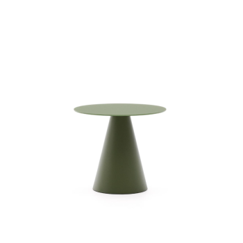 Table basse Wilshire en verre trempé et métal finition peinte en noir, Ø 50 cm