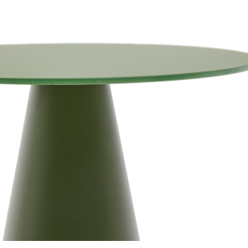 Table basse Wilshire en verre trempé et métal finition peinte en noir, Ø 50 cm