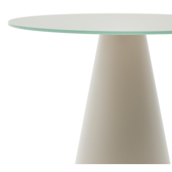 Table basse Wilshire en verre trempé et métal finition peinte en noir, Ø 50 cm