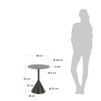 Table basse Yinan Ø 48 cm noire