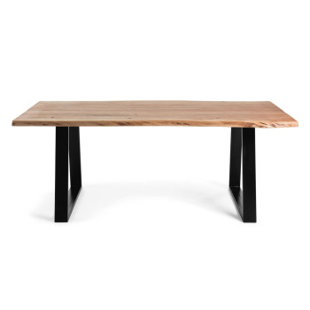 Table Alaia en bois d'acacia massif finition naturelle, 180 x 90 cm.