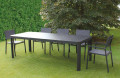 TABLE EN ALUMINIUM ANTHRACITE 180/240x100 + 6 CHAISES EN ALUMINIUM ANTHRACITE