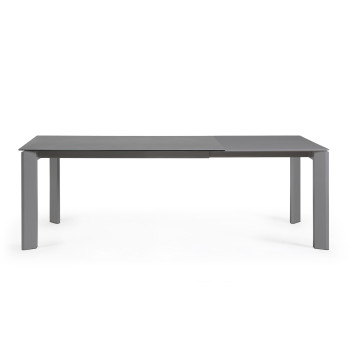Table extensible Axis en porcelaine Roca Vulcano avec pieds gris foncé 160 (220) cm