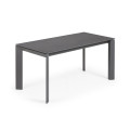 Table extensible Axis en porcelaine Roca Vulcano avec pieds gris foncé 160 (220) cm
