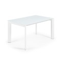 Table extensible Axis en verre blanc et pieds en verre blanc 200 cm