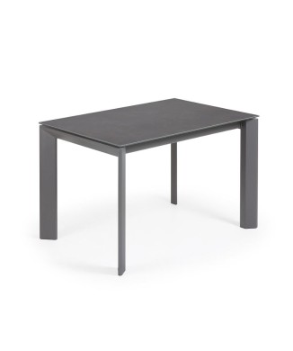 Table extensible Axis en verre blanc et pieds en verre blanc