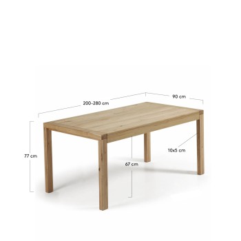 Table extensible Briva en placage de chêne