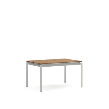 Table d'extérieur extensible Canyelles en bois composite et aluminium gris clair 140 (200) x 90 cm