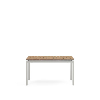 Table d'extérieur extensible Canyelles en bois composite et aluminium gris clair 140 (200) x 90 cm