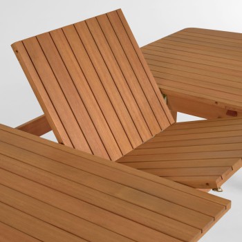 Table d'extérieur extensible Hanzel en bois d'eucalyptus massif 183 (240) x 100 cm FSC 100%
