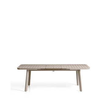 Table d'extérieur extensible Izola en aluminium finition taupe 185 (235) x 100 cm