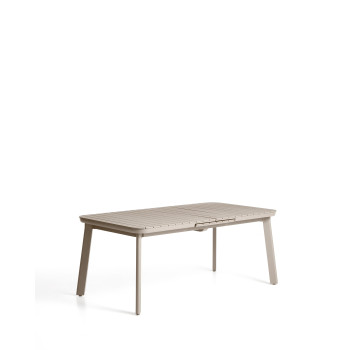 Table d'extérieur extensible Izola en aluminium finition taupe 185 (235) x 100 cm