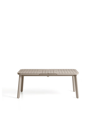 Table d'extérieur extensible Izola en aluminium finition taupe 185 (235) x 100 cm