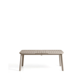 Table d'extérieur extensible Izola en aluminium finition taupe 185 (235) x 100 cm