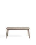 Table d'extérieur extensible Izola en aluminium finition taupe 185 (235) x 100 cm