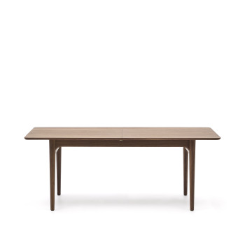 Table extensible Elan en placage de noyer et bois massif, 200(260)x100cm, FSC Mix Credit