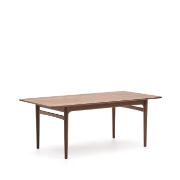 Table extensible Elan en placage de noyer et bois massif, 200(260)x100cm, FSC Mix Credit