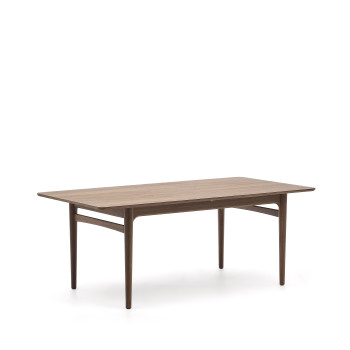 Table extensible Elan en placage de noyer et bois massif, 200(260)x100cm, FSC Mix Credit