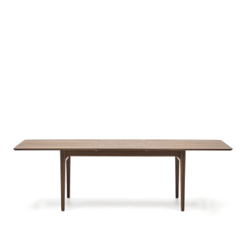 Table extensible Elan en placage noyer et bois massif, 200(260)x100cm, certifiée FSC Mix Credit