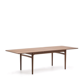 Table extensible Elan en placage noyer et bois massif, 200(260)x100cm, certifiée FSC Mix Credit