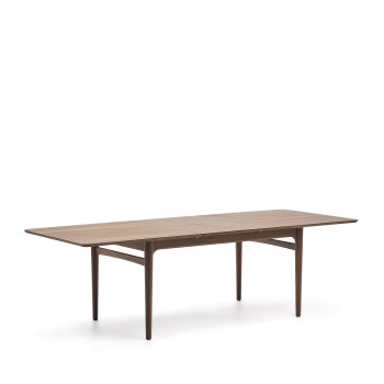 Table extensible Elan en placage noyer et bois massif, 200(260)x100cm, certifiée FSC Mix Credit