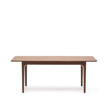 Table extensible Elan en placage de noyer et bois massif, 200(260)x100cm, FSC Mix Credit