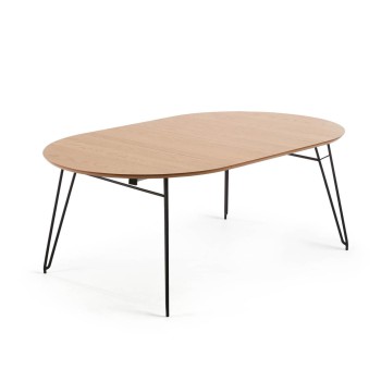 Table extensible Novac Ø 120 (200) cmo, placage chêne naturel