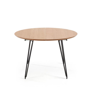 Table extensible Novac Ø 120 (200) cmo, placage chêne naturel