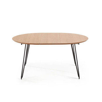 Table extensible Novac Ø 120 (200) cmo, placage chêne naturel