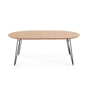 Table extensible Novac Ø 120 (200) cmo, placage chêne naturel